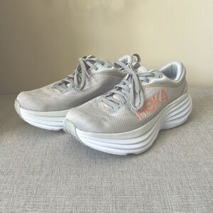 Hoka One One Bondi 8 Haror Mist Lunar Rock Road-Running Sneakers. Women’s 8.5
